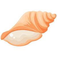 icon of a yellow mollusk shell from the bottom of the sea or ocean, for various summer or nautical designs vector