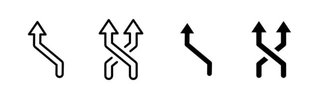 Shuffle arrows icon. Diverging and crossing arrows illustration. Directional switch and alternate path symbol. Route change and navigation design concept. Movement, crossover and flow pictogram vector