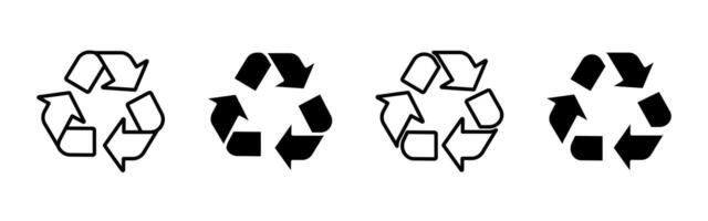 Recycling icon. Three arrows forming a continuous loop illustration. Universal symbol for sustainability, waste reduction and environmental responsibility in eco-conscious practices. vector