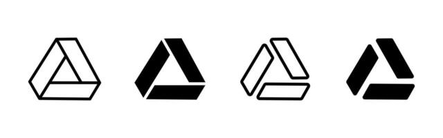 Impossible triangle icon. Optical illusion illustration with geometric 3D effect. Abstract shape symbol. Creative and minimal design pictogram for logos, architecture and conceptual visuals. vector