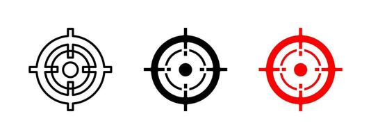 Target icon. Circular crosshair illustration. Focus and aiming symbol for gaming, shooting ranges and objective tracking. Bullseye pictogram for sniper apps, goal setting or accuracy indicators vector