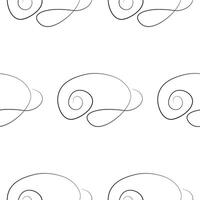 pattern with a sea shell icon drawn with a thin line in line art style, for various marine designs and company logos vector
