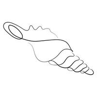 icon of a sea creature, namely a shell, drawn with a thin line in line art style, for various marine designs and company logos vector