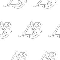 pattern with a seashell icon drawn with a thin line in line art style, for various marine designs and company logos vector