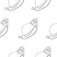 pattern with a seashell icon of a mollusk drawn with a thin line in a line art style, for various marine designs and company logos vector