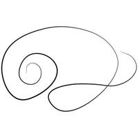 icon of a sea shell drawn with a thin line in line art style, for various marine designs and company logos vector
