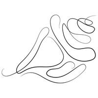 conch icon drawn with a thin line in line art style, for various marine designs and company logos vector