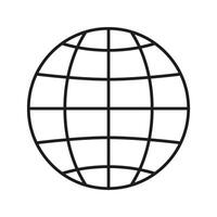 Globe Grid Line Icon. Global Connectivity, Worldwide Network, And International Communication Outline Symbol. Earth Representation. Editable Stroke. Isolated Illustration vector