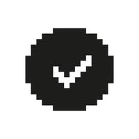 Pixelated Check Mark Icon. Symbol of Approval, Success, and Confirmation. Isolated Illustration vector
