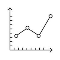Line Graph Chart Icon. Data Analysis, Business Growth, And Statistical Trends Outline Symbol. Financial Performance Tracking. Editable Stroke. Isolated Illustration vector