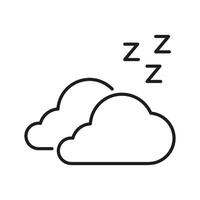 Clouds With Sleep Symbol Line Icon. Dreaming, Relaxation, And Restful Sleep Outline Symbol. Sleep Quality And Nighttime Imagery. Editable Stroke. Isolated Illustration vector