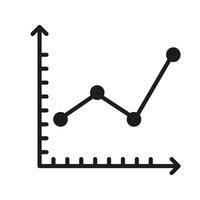 Line Graph Chart Solid Icon. Data Analysis, Trend Visualization, And Statistical Representation Silhouette Symbol. Business And Financial Insights. Isolated Illustration vector