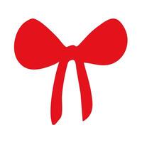 Isolated silhouette of a red bow with a ribbon on a white background vector
