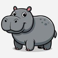 The adorable cartoon hippopotamus is smiling innocently, ready for a fun day ahead vector