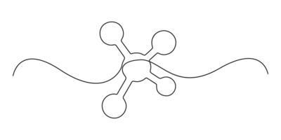 Models of molecules in simple outline illustration. Continuous one line drawing of Models of molecules. Travel and adventure concept. science and health concept vector