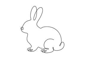 Continuous line drawing of rabbit graphic illustration vector