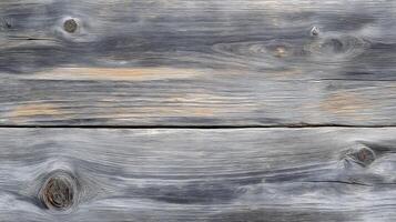 Rustic gray wooden plank texture with natural grain and knots photo