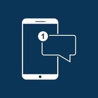 message text mobile ,blue background vector