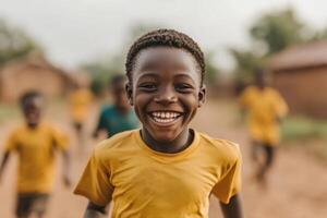 A Joyful Child's Smile in a Rural African Village photo