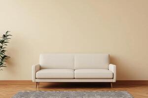 Elegant Minimalist Living Room Design with Beige Sofa photo