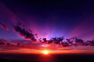 Stunning Sunset Sky Panorama Vibrant Colors and Clouds 2 photo