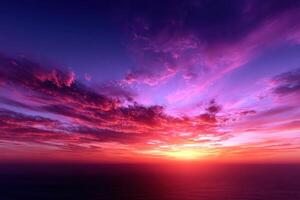 Stunning Sunset Over the Ocean with Vibrant Colors photo