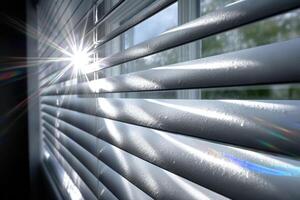Sunlight Streams Through Modern Blinds A Glimpse of Interior Architecture photo