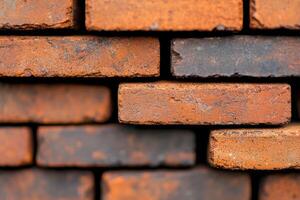 Stacked Red Bricks A Detailed View of Construction Material photo