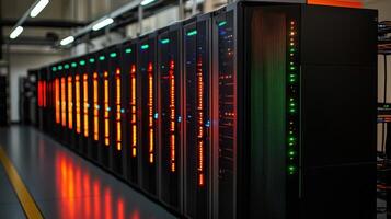 Intricate Network of Servers in a Data Center photo