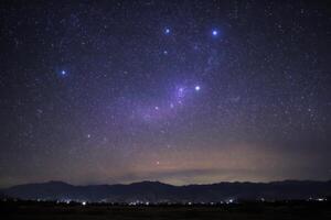 Starry Night Sky Over Mountains A Breathtaking Celestial View photo