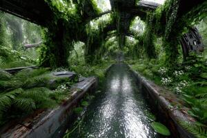 Lost Ruins of the Jungle, a Lush Overgrown Path photo