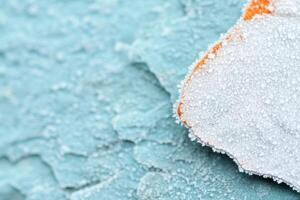 Frozen Beauty of Winter Frost on a Surface photo