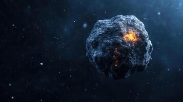 Fiery Asteroid in the Vastness of Space A Cosmic Spectacle photo