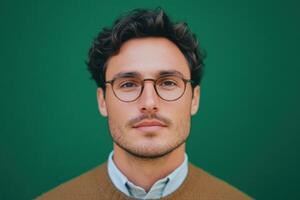 Portrait of a Confident Man with Glasses photo