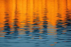 Stunning Sunset Reflections on Water, Vibrant Colors, Abstract Water Patterns photo