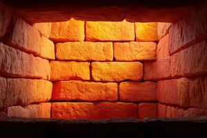 Intriguing Brick Wall Pattern with Warm Hues. A Detailed Architectural Design photo
