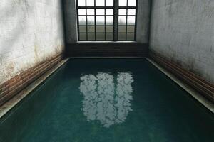 Abandoned Pool Interior A Reflection of Decay in an Old Building photo