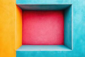 Colorful Vibrant Geometric Wall Design with Bold Colors photo