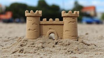 A Majestic Sandcastle on the Beach A Summertime Masterpiece photo