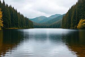Serene Mountain Lake in Autumn A Peaceful Nature Escape photo