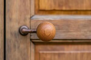 Exquisite Wooden Door Handle A Timeless Architectural Detail photo