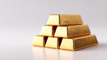 Golden Pyramid of Wealth A Stack of Precious Gold Bars, Investment, and Financial Security photo
