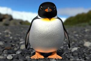 Adorable Penguin Portrait A Majestic Antarctic Bird photo