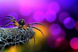 Intricate Spider on Delicate Web, a Stunning Macro Shot photo