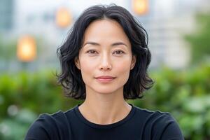 Confident Woman Portrait in Urban Setting photo