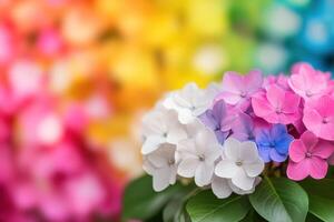 Stunning Hydrangea Blooms in a Rainbow of Colors photo