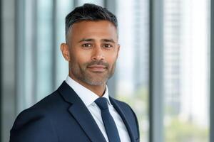 Confident Business Leader in Modern Office Setting photo