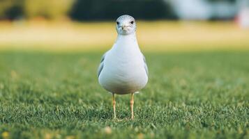 Majestic Seagull in a Lush Green Park photo