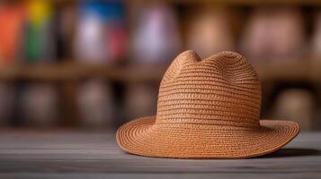 Elegant Straw Hat for a Stylish Summer Day photo