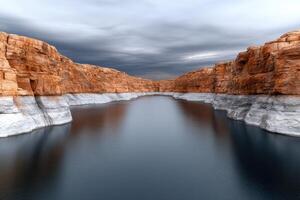Awe inspiring Canyon Lake Scenery Under a Dramatic Sky photo